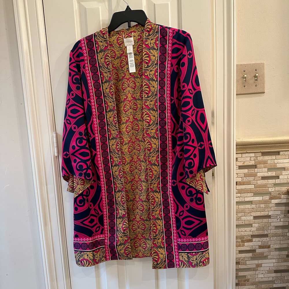 Chico’s reversible kimono. Navy and fuscia. Size 1